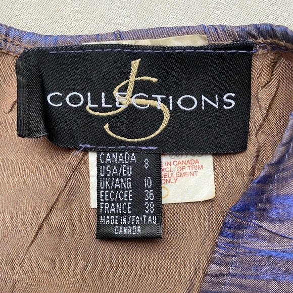 Vintage Iridescent JS Collections Formal Tank Top Purple Size 8 Festival Ready - Picture 4 of 7